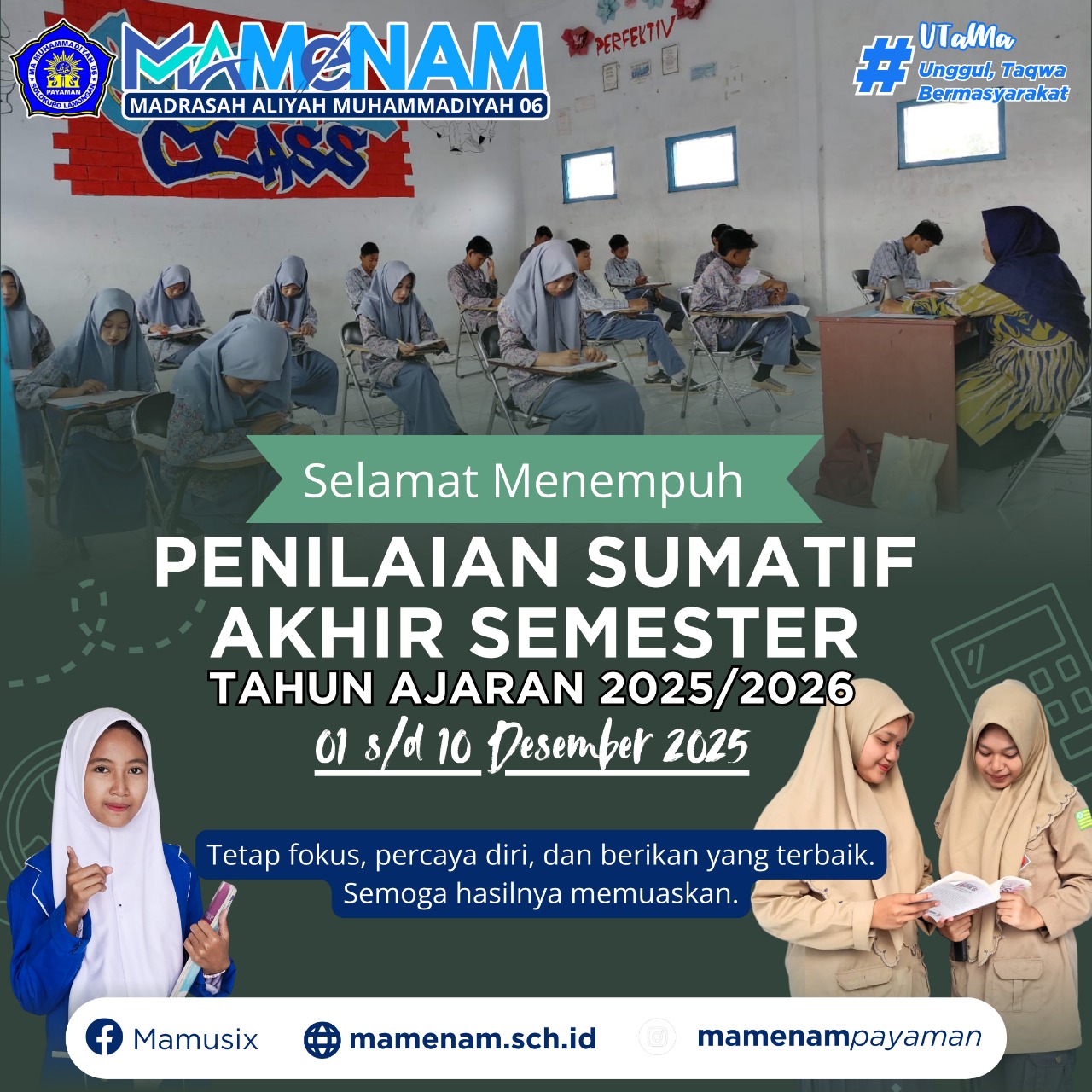 Siap Hadapi Evaluasi! MA Muhammadiyah 06 Payaman Gelar Apel Pembukaan Asasemen Sumatif Akhir Semester Ganjil 2025/2026